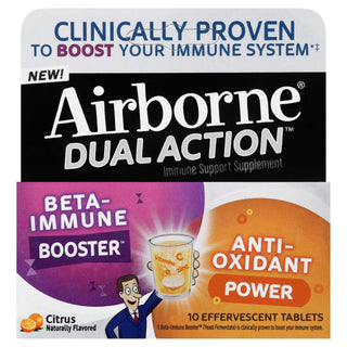 Airborne Dual Action Immune Support Supplement, Effervescent Tablets, Citrus