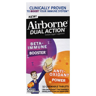 Airborne Immune Support Supplement, Dual Action, Chewable Tablets, Citrus