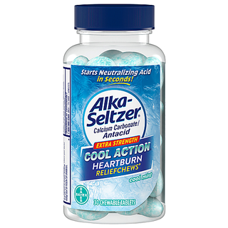 Alka-Seltzer Calcium Carbonate/Antacid, Extra Strength, Cool Action, Chewable Tablets