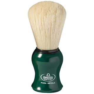 Omega Boar Bristle Shaving Brush, Green Handle #10065
