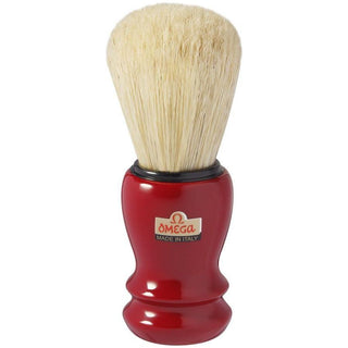 Omega Boar Bristle Shaving Brush Variable Color (Red, White, Blue) Handle #10108