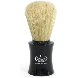 Omega Shaving Brush Pure Bristle Black Handle #11818