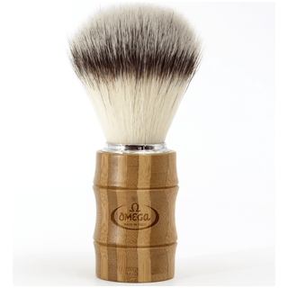 Omega Premium Hi-Brush Synthetic Fiber Shave Brush W/ Bamboo Handle #0146831