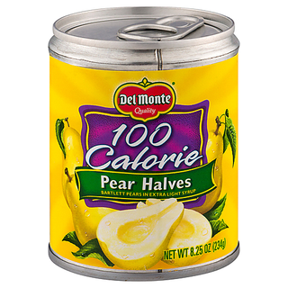 Del Monte 100 Calorie Bartlett Pear Halves In Extra Light Syrup 8.25 Oz. Can