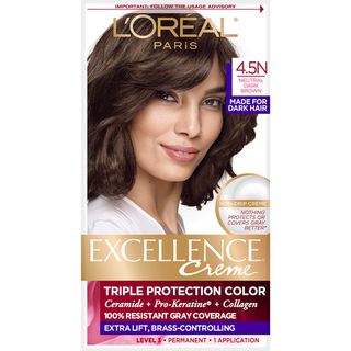 L'Oreal Paris Excellence Crme Permanent Triple Protection Hair Color, 4.5N Dark Neutral Brown