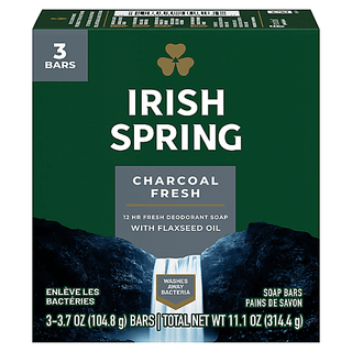 Irish Spring Charcoal Fresh Soap Bars 3 - 3.7 Oz Packs