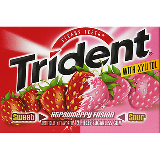 Trident Gum, Sugarless, Strawberry Fusion