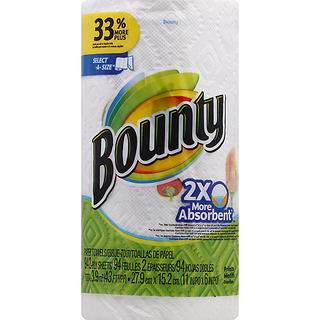 Bounty 2 Ply Prints Select A Size Paper Towel Roll