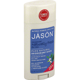 Jason Deodorant, Pure Natural, Naturally Fresh, For Men, Stick, Unscented
