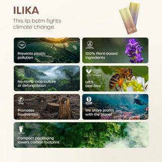 ILIKA 100% Natural Lip Balm - Organic, Plastic-free, Vegan, Cruelty-Free, Vitamin E, COSMOS Certified, PETA Certified, 2-Pack - Vanilla, Peppermint, All-Day Moisture, 0.15 oz each