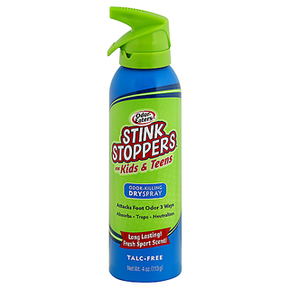 Odor Eaters Stink Stoppers Dry Spray, Killing, For Kids & Teens, Fresh Sport