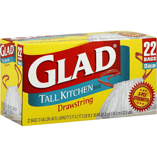 Glad Tall Kitchen Bags, Drawstring, 13 Gallon