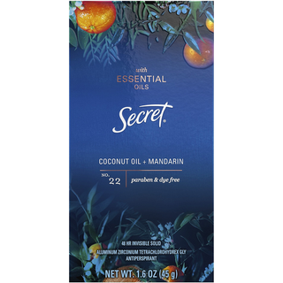 Secret Antiperspirant Deodorant For Women With Essential Oils, Coconut Oil And Mandarin Scent, 1.6 Oz