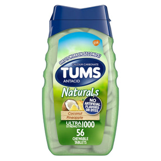 Tums Naturals Ultra Strength Antacid Chewable Tablets - Coconut Pineapple - 56ct