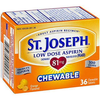 St. Joseph Orange Flavored Tablets 81 Mg Chewable Low Dose Aspirin