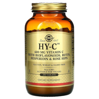 Solgar HY-C Vitamin C With Bioflavonoids Tablets, 600 Mg