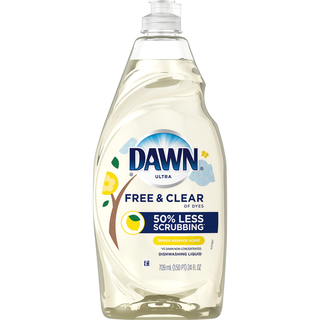 Dawn Free & Clear Dishwashing Liquid Dish Soap, Lemon Essence, 24 Fl Oz