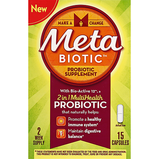 Meta Biotic 2in1 MultiHealth Capsule Probiotic Supplement 15 Ct Box