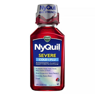 Vicks® NyQuil™ Severe Cold & Flu – Max Strength Berry Flavor (8 Fl Oz)