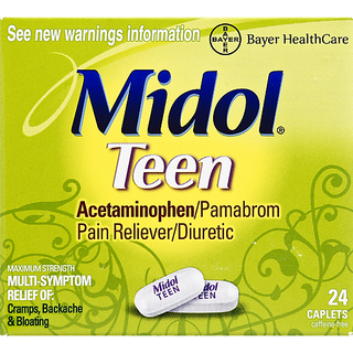 Midol Teen Pain Reliever/Diuretic, Maximum Strength, Caplets