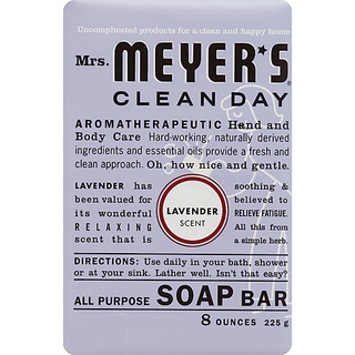 Mrs Meyers Clean Day Soap, Bar, Lavender Scent