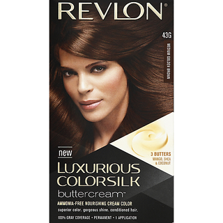 Revlon Luxurious Colorsilk Permanent Haircolor, Medium Golden Brown 43 G