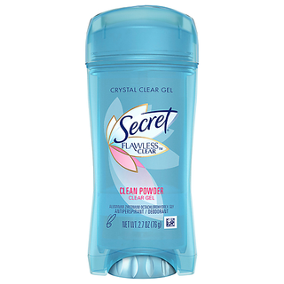 Secret Flawless Crystal Clear Gel Clean Powder Antiperspirant Deodorant, 2.7 Oz