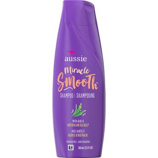 Aussie For Frizzy Hair – Paraben-Free Miracle Smooth Shampoo W/ Aloe & Kelp, 12.1 Fl Oz