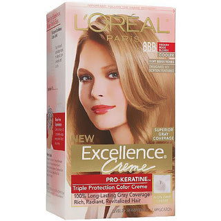 Excellence Triple Protection Color Creme, Level 3 Permanent, Medium Beige Blonde/Cooler 8BB