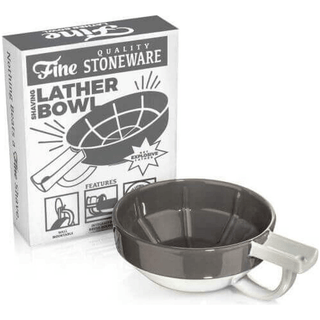 Fine Wet Shave Lather Bowl Gray and White