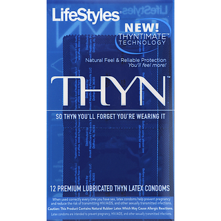 LifeStyles Thyn Condoms, Latex, Premium Lubricated