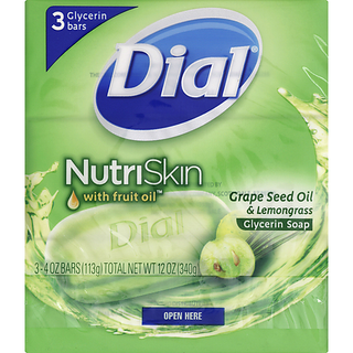 Dial NutriSkin Glycerin Soap, Grapeseed Oil & Lemongrass