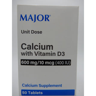 Major® Calcium 600 mg with Vitamin D3 10 mcg (50 Unit Dose Tablets)