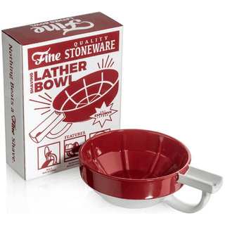 Fine Wet Shave Lather Bowl Red & White