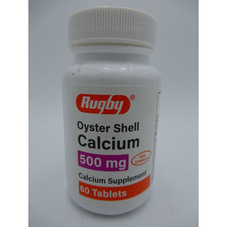 2PK) Rugby Oyster Shell Calcium 500 Mg Supplement, 60 Tablets 880681058008VL