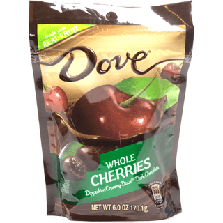 Dove Real Fruit Dipped In Dark Chocolate - Whole Cherries - 6 Oz