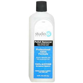 Pretty Nails Polish Remover Liquid ,100% Acetion - 16 Oz