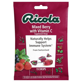 Ricola Mixed Berry With Vitamin C Supplement Drops 19 Ct Bag