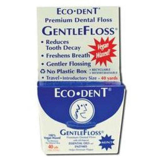 , (Eco-Dent ) GentleFloss Premium Dental Floss Mint Travel Sz 40 Yds Each