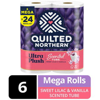 Quilted Northern Bathroom Tissue, Scented Tube, Sweet Lilac & Vanilla, Mega Rolls, 3 Ply