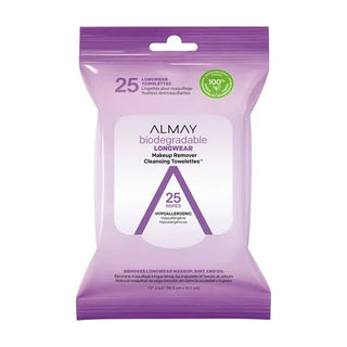 Almay Biodegradable Longwear Makeup Remover Cleansing Towelettes 25 Count