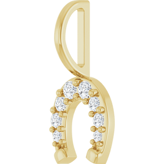14K Yellow Gold 1/8 CTW Natural Diamond Horseshoe Pendant | GC