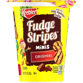 Keebler Fudge Stripes Cookies, Minis In A Cup, Original, 3 Ounce Cups