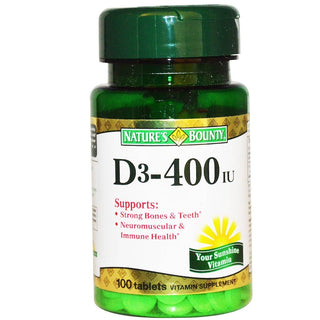 Nature's Bounty Vitamin D3, 400 IU, Tablets