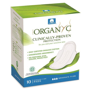 Organyc Organic Cotton Pads With Wings Moderate Flow X