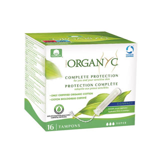 Organyc Organic Cotton Compact Tampon Super 16 Count EXP 09/26