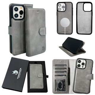 Vegas Premium Leather iPhone 15 Pro Wallet Case with MagSafe | Detachable RFID Blocking Luxury Wallet