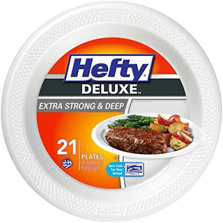 Hefty Deluxe Extra Strong & Deep Foam Plates - 10.25 Inch