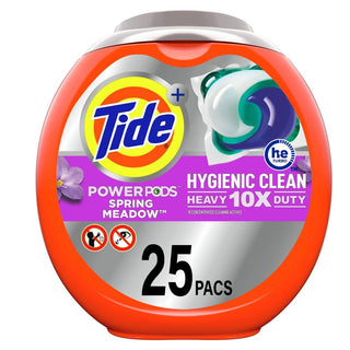 Tide + Power Pods Hygienic Clean 10X Heavy Duty Spring Meadow Detergent 25 Pacs