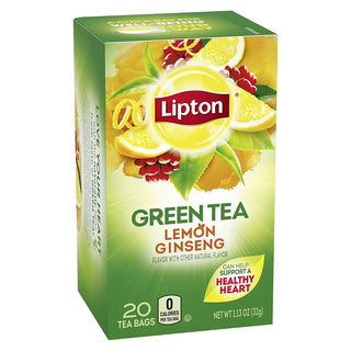 Lipton Lemon Ginseng Green Tea Bags 20 Ct Box